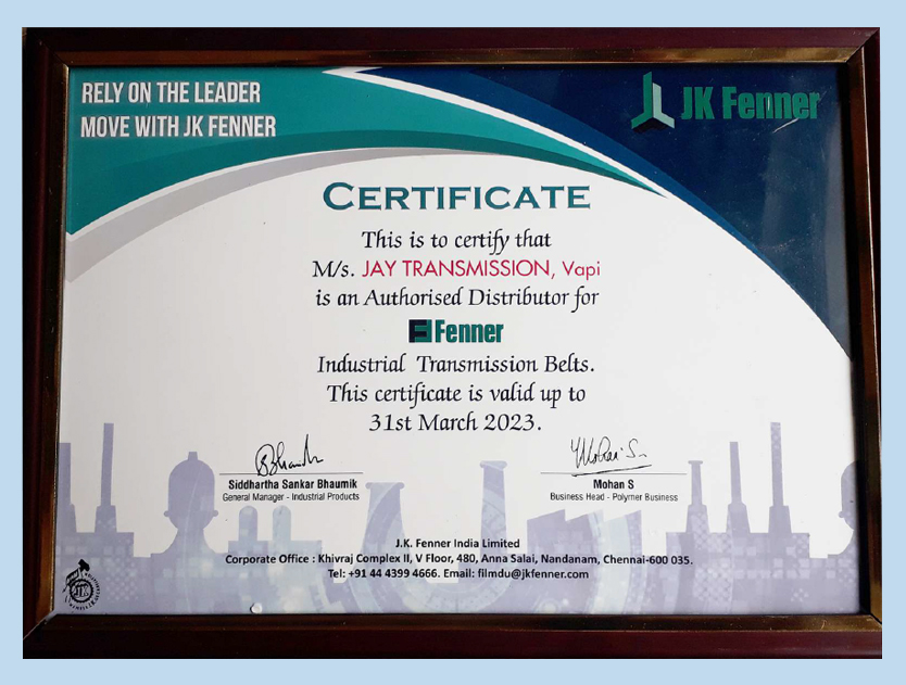 Fenner Certificate